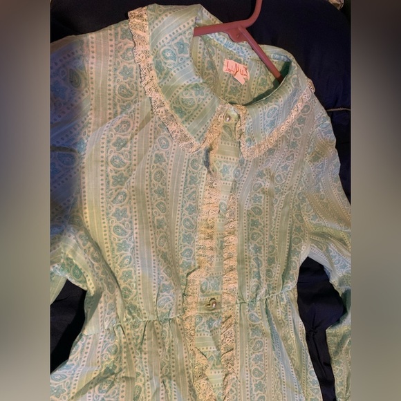 Blue Bishop Sleeve Peter Pan Collar Robe - Picture 6 of 15